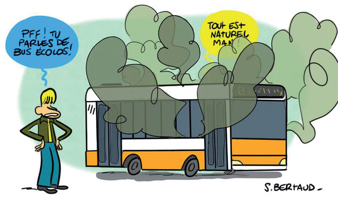 Ivre de fumer un joint dans le bus